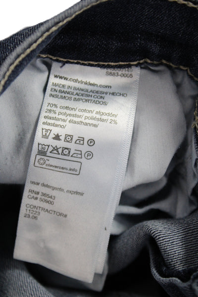 Calvin Klein Mens Straight Jeans Blue Cotton Button Size 34