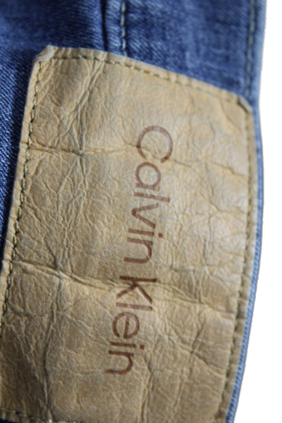 Calvin Klein Mens Straight Jeans Blue Cotton Button Size 34