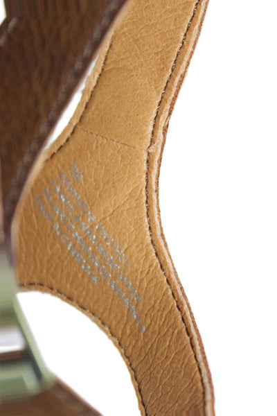 Korks Womens Leather Trim Ankle Strap Sandals Heels Blue Size 7M