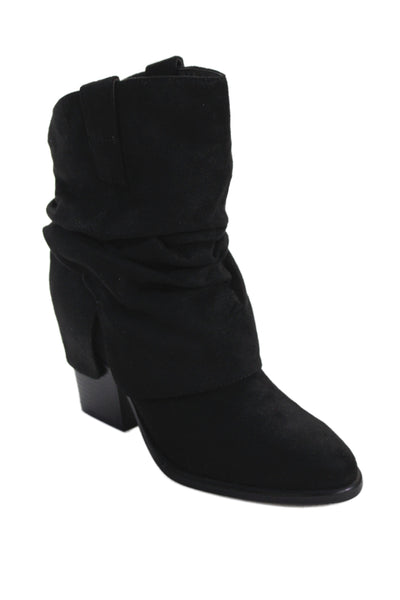 Marc Fisher Womens Suede Pointed Toe Ankle Boots Black Size 7M