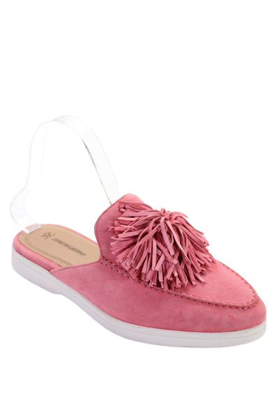 Johnston & Murphy Womens Suede Slip On Mules Flats Pink Size 7M
