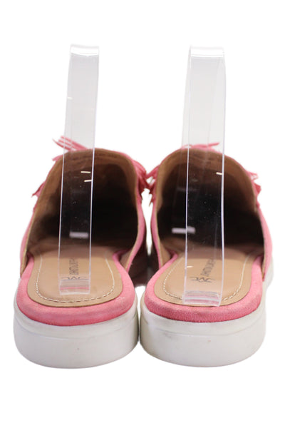 Johnston & Murphy Womens Suede Slip On Mules Flats Pink Size 7M
