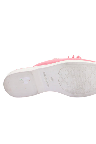 Johnston & Murphy Womens Suede Slip On Mules Flats Pink Size 7M