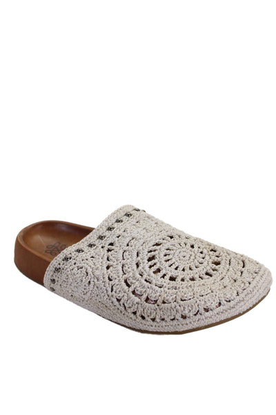 The Sak Womens Knit Slide On Clogs Mules Beige Size 7