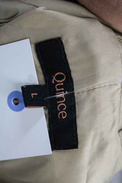 Quince Women Trench Coat Beige Organic Cotton Button Size L