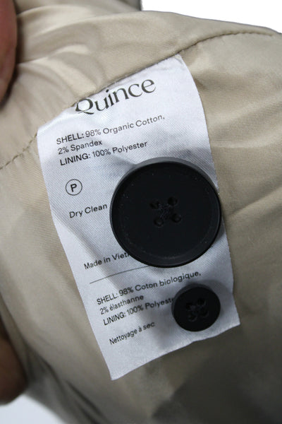 Quince Women Trench Coat Beige Organic Cotton Button Size L