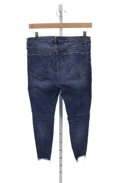 Vervet Womens Skinny Jeans Blue Mid Rise Button Size 28