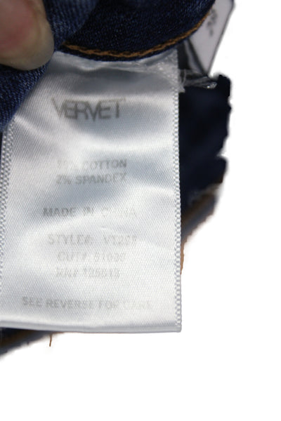 Vervet Womens Skinny Jeans Blue Mid Rise Button Size 28