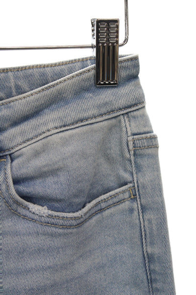 Vervet Women Straight Jeans Blue Mid Rise Button Cotton Size 25
