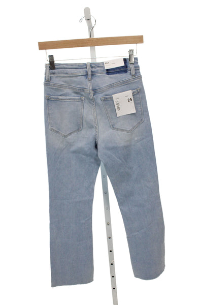 Vervet Women Straight Jeans Blue Mid Rise Button Cotton Size 25
