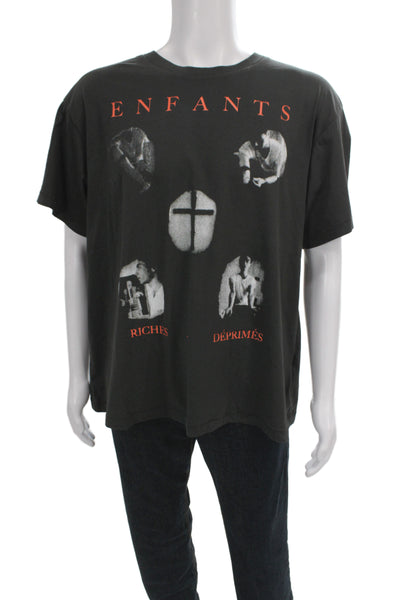 Enfants Riches Deprimes Mens Black Basic Graphic Cotton Crew Neck Tee Size XL