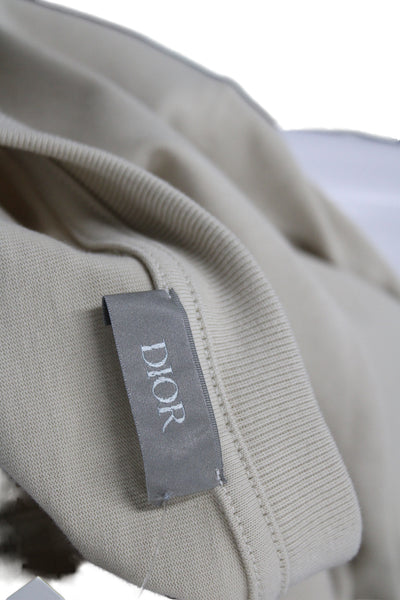Dior Mens Basic Beige Cotton Crew Neck Short Sleeve T-Shirt Size M