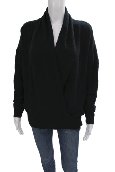 Lilla P Women Cowl Neck Black Pullover Long Sleeve Size M