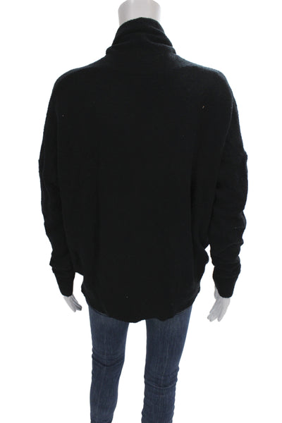 Lilla P Women Cowl Neck Black Pullover Long Sleeve Size M