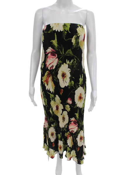 Abercrombie & Fitch Women Sheath Dress Black Off Shoulder Midi Floral Size M