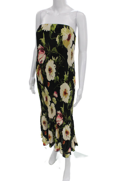 Abercrombie & Fitch Women Sheath Dress Black Off Shoulder Midi Floral Size M
