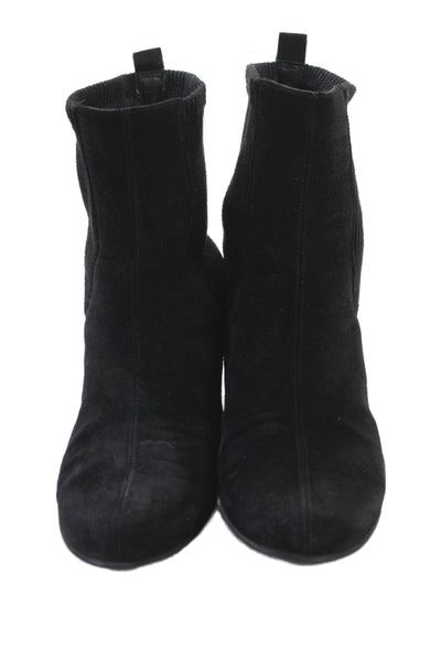 Aquatalia By Marvin K Womens Suede Wedge Heels Jax Boots Shoes Black Size 8.5B