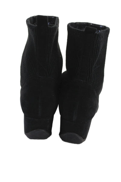 Aquatalia By Marvin K Womens Suede Wedge Heels Jax Boots Shoes Black Size 8.5B