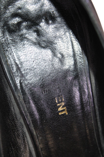 Saint Laurent Womens Leather Studded Pointed Toe Heels Pumps Shoes Black Size 8