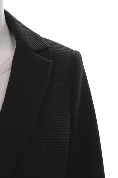 Donna Degnan Womens Basic Jacket Black Button Long Sleeve Size 8