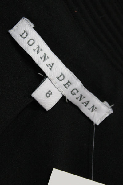 Donna Degnan Womens Basic Jacket Black Button Long Sleeve Size 8