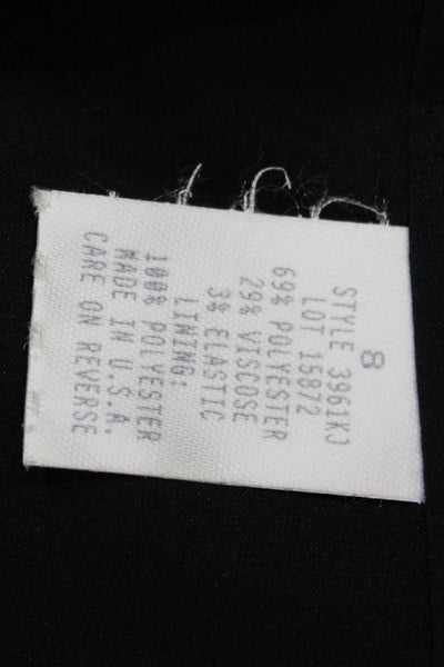 Donna Degnan Womens Basic Jacket Black Button Long Sleeve Size 8