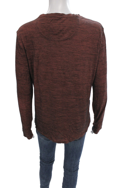Bombas Unisex Adults Basic Brown Merino Wool Crew Neck Long Sleeve Tee Size L