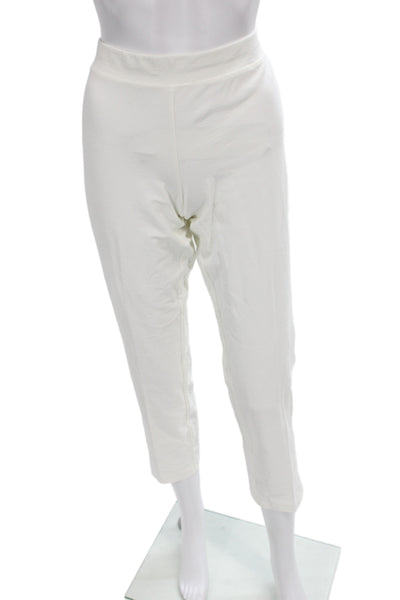 Eileen Fisher Women Cropped White Pants Viscose Size M