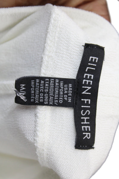 Eileen Fisher Women Cropped White Pants Viscose Size M