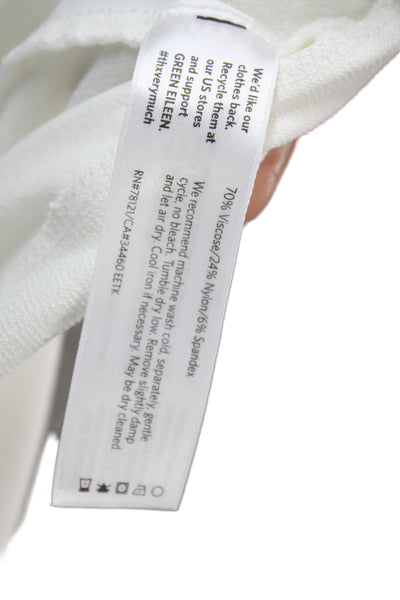 Eileen Fisher Women Cropped White Pants Viscose Size M
