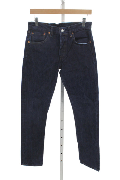 Levis Mens Straight Jeans Blue Mid Rise Cotton Button Fly Inseam 30 Size 28