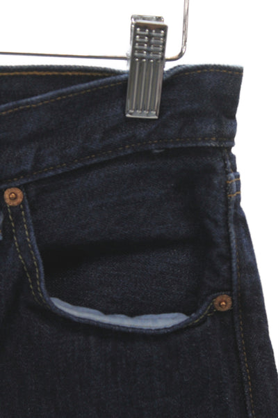 Levis Mens Straight Jeans Blue Mid Rise Cotton Button Fly Inseam 30 Size 28