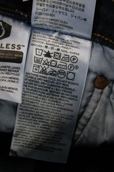 Levis Mens Straight Jeans Blue Mid Rise Cotton Button Fly Inseam 30 Size 28