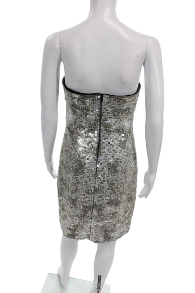 Badgley Mischka Women Bodycon Sequin Sweetheart Mini Dress Size 4