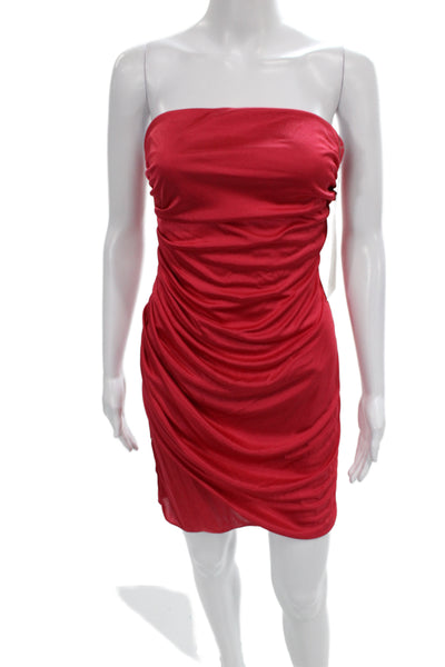Mark & James by Badgley Mischka Womens Red Off Shoulder Bodycon Dress Size 0