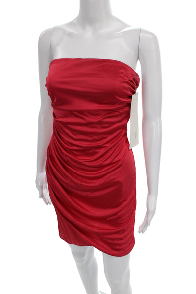 Mark & James by Badgley Mischka Womens Red Off Shoulder Bodycon Dress Size 0
