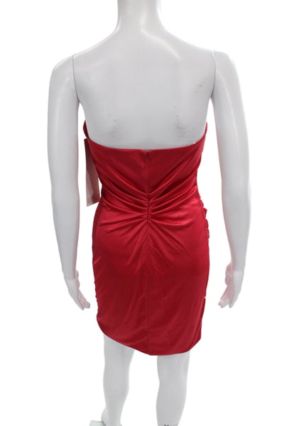 Mark & James by Badgley Mischka Womens Red Off Shoulder Bodycon Dress Size 0