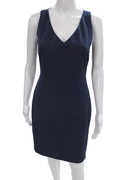 Belle Badgley Mischka Women Blue Sheath Dress V-Neck Sleeveless Mini Size 6