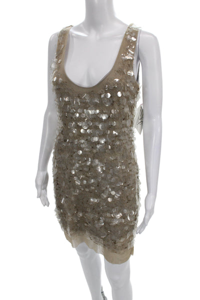 Mark & James by Badgley Mischka Womens Beige Mini Dress Sleeveless Size S