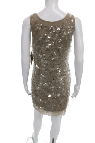 Mark & James by Badgley Mischka Womens Beige Mini Dress Sleeveless Size S