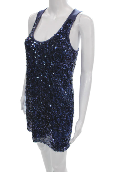 Mark & James by Badgley Mischka Womens Sequined Mini Dress Blue Size S
