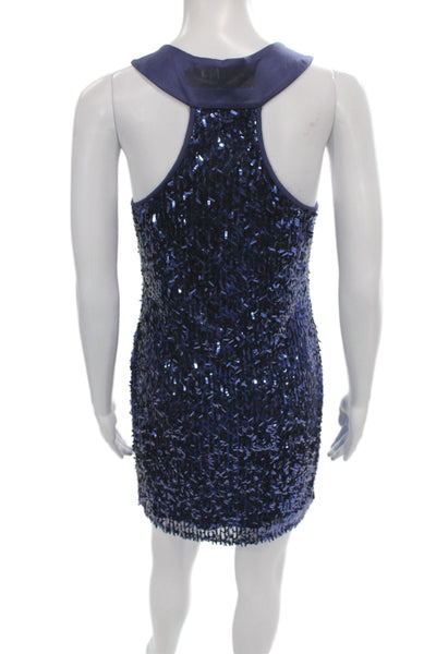 Mark & James by Badgley Mischka Womens Sequined Mini Dress Blue Size S