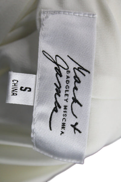 Badgley Mischka Women Bodycon Cowl Neck Sleeveless Ivory Dress Size 6