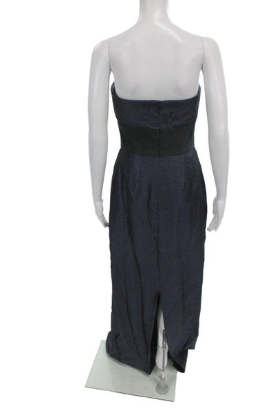Badgley Mischka Womens Black Silk Sweetheart Maxi Dress Sleeveless Zip Size 4