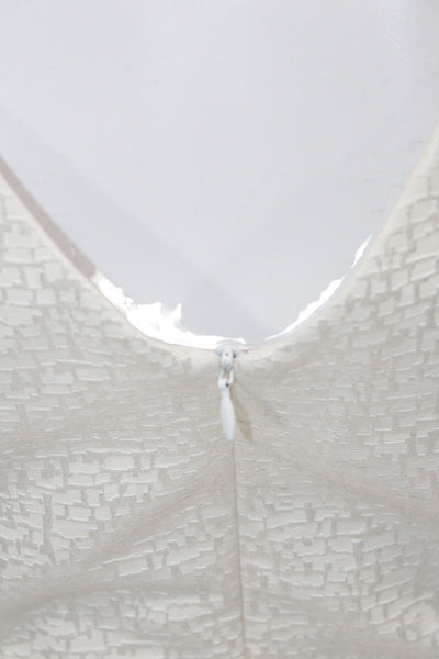 Badgley Mischka Womens Fit & Flare Dress Ivory V-Neck Sleeveless Size 4