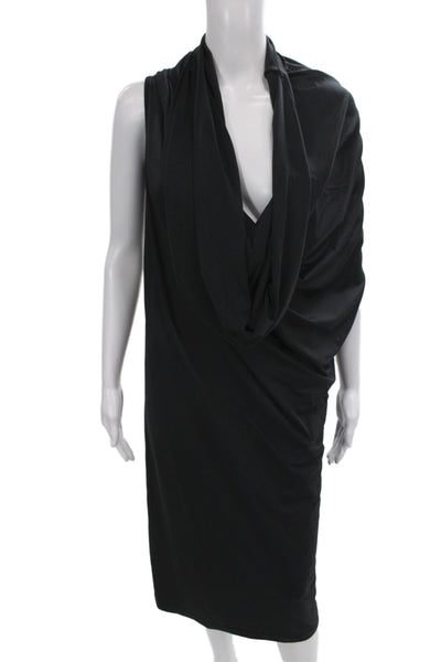 Mark & James by Badgley Mischka Womens Shift Dress Black Cowl Neck Size M