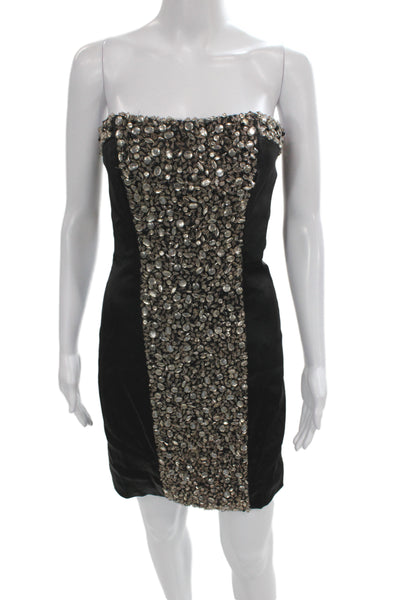 Mark & James by Badgley Mischka Women Sheath Dress Black Strapless Mini Size 0