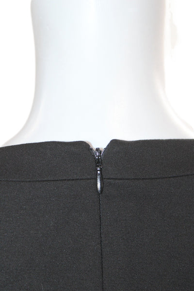 Belle Badgley Mischka Women Sheath Dress Black V-Neck Long Sleeve Knee Size 10