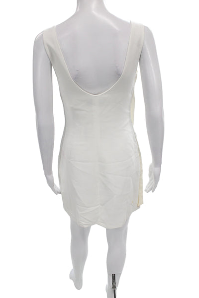 Mark & James by Badgley Mischka Women Sheath Silk Cowl Neck Ivory Dress Size S