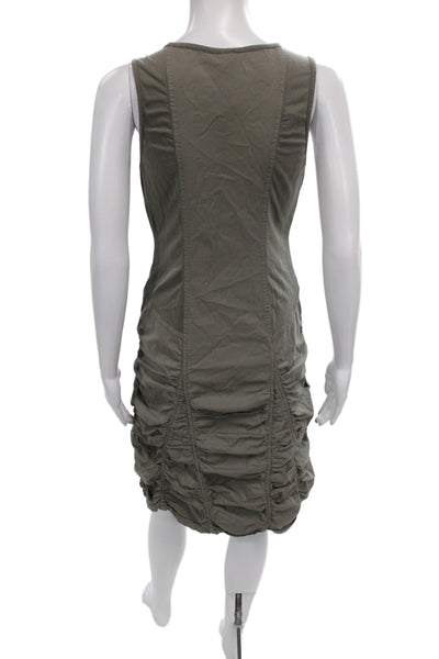 XCVI Women Tank Dress Green V-Neck Sleeveless Cotton Full Length Size S